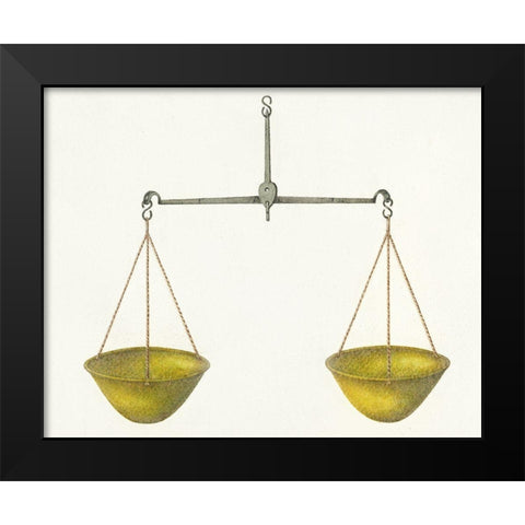 Shaker Scales 1935 Black Modern Wood Framed Art Print by George V. Vezolles