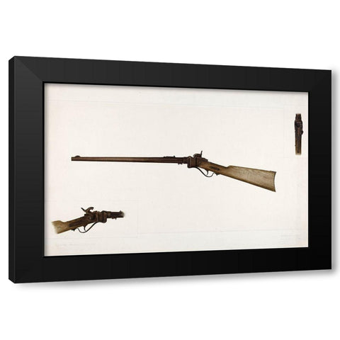 Sharps Rifle 1938 Black Modern Wood Framed Art Print by Cheney, Clyde L.