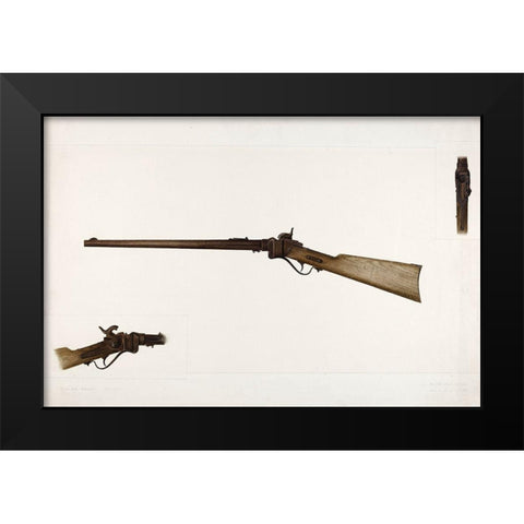 Sharps Rifle 1938 Black Modern Wood Framed Art Print by Cheney, Clyde L.