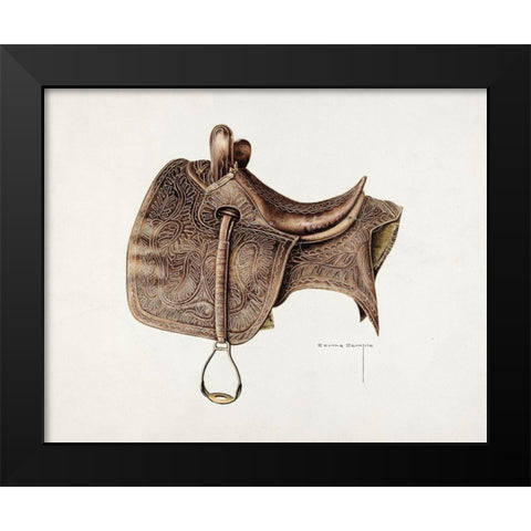 Side Saddle 1939 Black Modern Wood Framed Art Print by Semple, Bertha