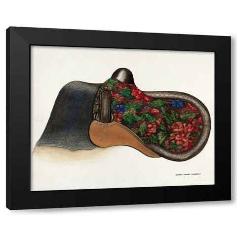 Side Saddle - California Style 1937 Black Modern Wood Framed Art Print by Waddel, Harry Mann