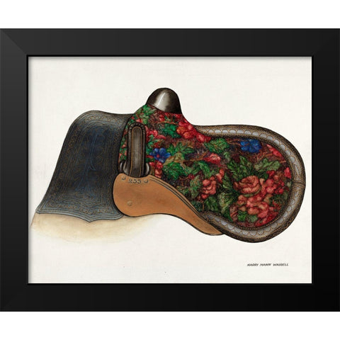 Side Saddle - California Style 1937 Black Modern Wood Framed Art Print by Waddel, Harry Mann