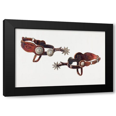 Silver Dollar Spurs 1938 Black Modern Wood Framed Art Print by Smith, Cecil