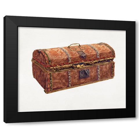 Skin Covered Trunk 1939 Black Modern Wood Framed Art Print by Madole, Russell