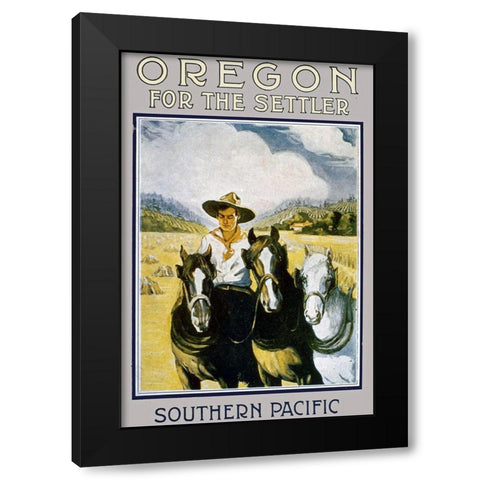 Southern Pacific Settler Brochure Black Modern Wood Framed Art Print by Vintage Drawings