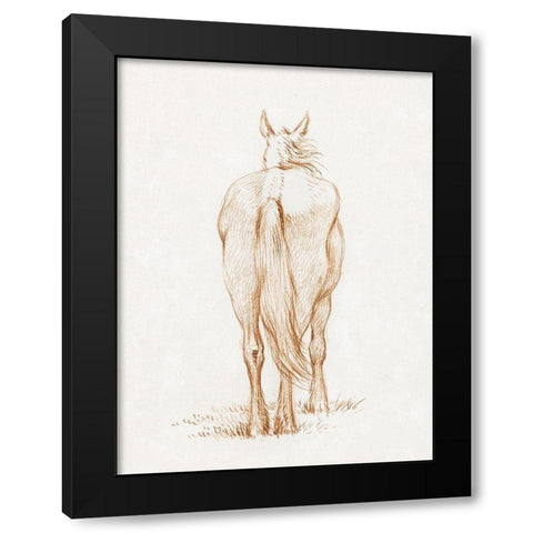 Standing Horse 1815 Black Modern Wood Framed Art Print by Bernard, Jean