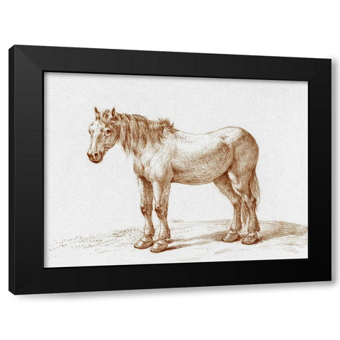 Standing Horse I Black Modern Wood Framed Art Print with Double Matting by Bernard, Jean