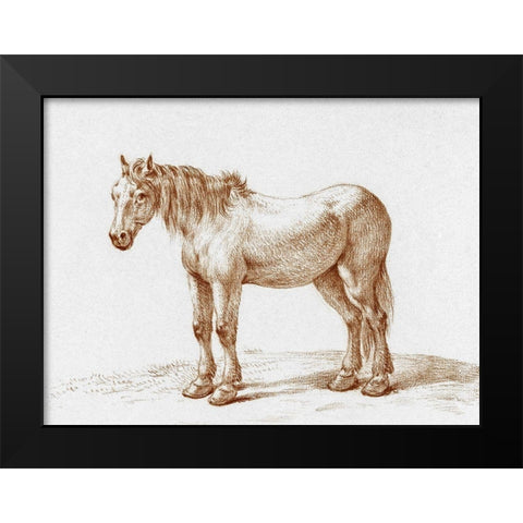 Standing Horse I Black Modern Wood Framed Art Print by Bernard, Jean