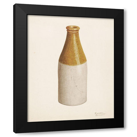 Stoneware Ink Bottle Black Modern Wood Framed Art Print by Barnett, Richard