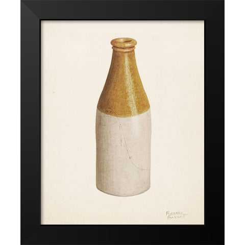 Stoneware Ink Bottle Black Modern Wood Framed Art Print by Barnett, Richard