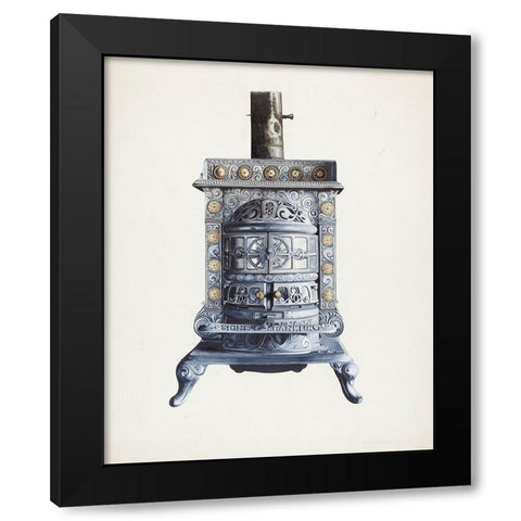 Stove 1937 Black Modern Wood Framed Art Print by Heiberg, Einar