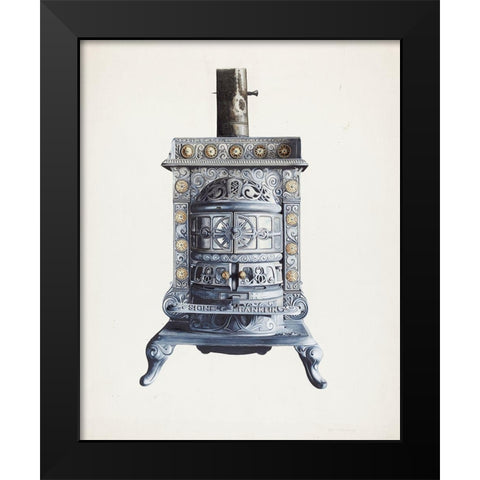 Stove 1937 Black Modern Wood Framed Art Print by Heiberg, Einar
