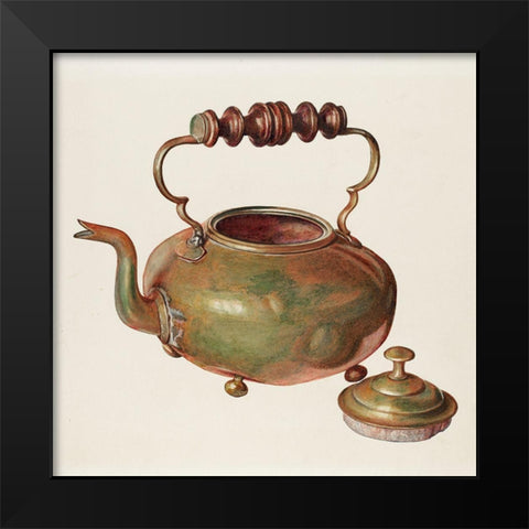 Tea Kettle 1941 Black Modern Wood Framed Art Print by Rekucki, Michael