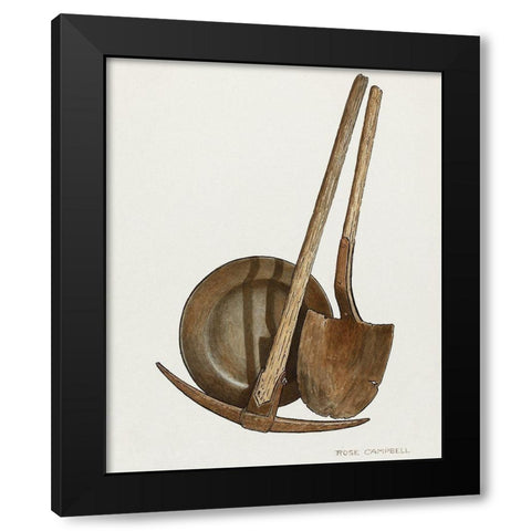 Tools 1935 Black Modern Wood Framed Art Print with Double Matting by Campbell-Gerke, Rose
