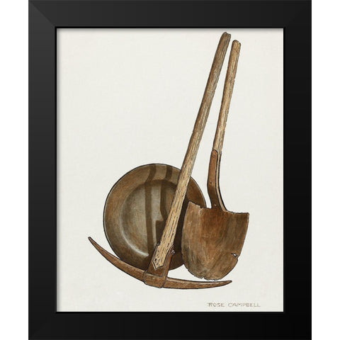 Tools 1935 Black Modern Wood Framed Art Print by Campbell-Gerke, Rose