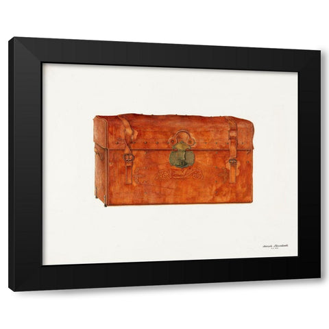 Trunk 1940 Black Modern Wood Framed Art Print with Double Matting by Ficcadenti, Joseph