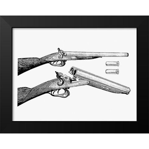 Vintage Gun Black Modern Wood Framed Art Print by Herbert, Henry