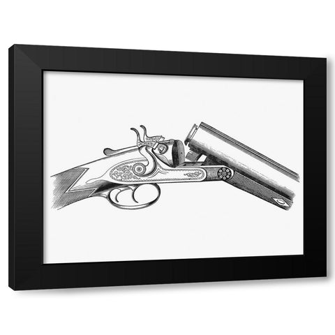 Vintage Gun Black Modern Wood Framed Art Print with Double Matting by Burley, S.W.