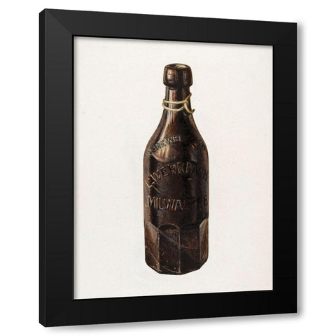 Weiss Beer Bottle 1939 Black Modern Wood Framed Art Print with Double Matting by Stroh, Herman O.