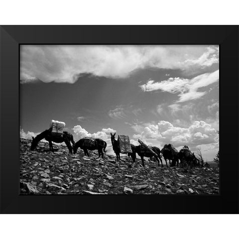Sheepeater Mountain Fire Look Out Black Modern Wood Framed Art Print by Vintage Photography