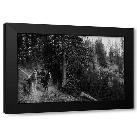 Wagon on Trail from Diamond Lake Black Modern Wood Framed Art Print with Double Matting by Vintage Photography