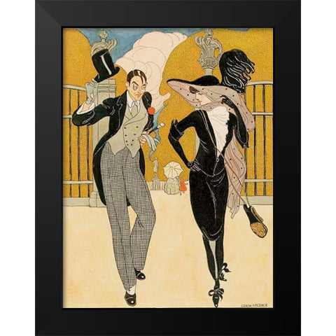An elegant couple Black Modern Wood Framed Art Print by Wegener, Gerda