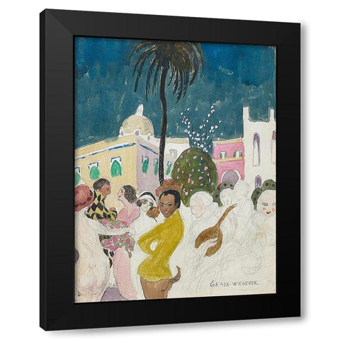 Carnival Black Modern Wood Framed Art Print with Double Matting by Wegener, Gerda