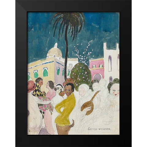 Carnival Black Modern Wood Framed Art Print by Wegener, Gerda