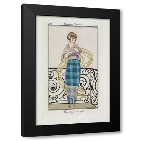 Fashion Drawing Skirt Black Modern Wood Framed Art Print by Wegener, Gerda