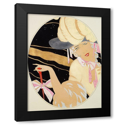 Elegant Lady Black Modern Wood Framed Art Print with Double Matting by Wegener, Gerda