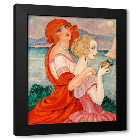 On the road to Anacapri Black Modern Wood Framed Art Print with Double Matting by Wegener, Gerda