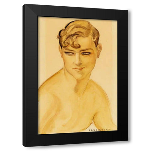 Portrait 1938 Black Modern Wood Framed Art Print with Double Matting by Wegener, Gerda