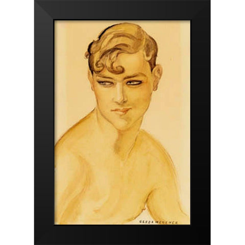 Portrait 1938 Black Modern Wood Framed Art Print by Wegener, Gerda