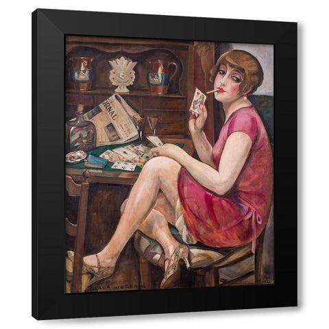 Queen of the Heart - Portrait of Lili Black Modern Wood Framed Art Print with Double Matting by Wegener, Gerda