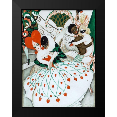 The Carnival 1925 Black Modern Wood Framed Art Print by Wegener, Gerda