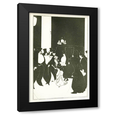 Yellow Book 1894 Vol.3 - Lady Golds Escort Black Modern Wood Framed Art Print with Double Matting by Beardsley, Aubrey