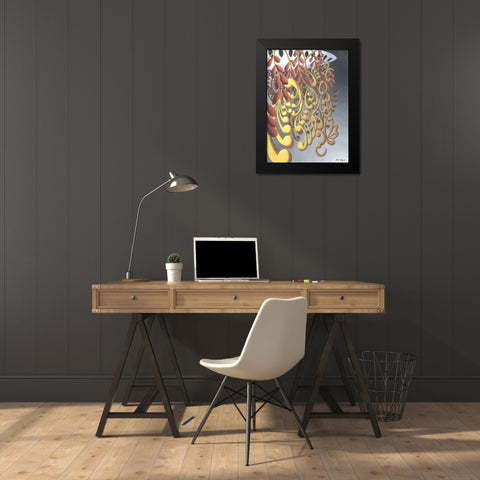 Dream Flowers IV Black Modern Wood Framed Art Print by Wang, John Z.