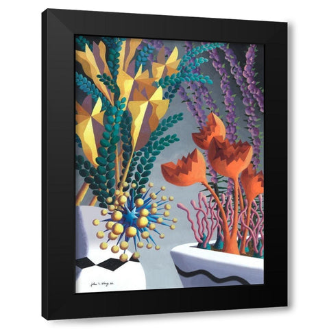 Dream Flowers VIII Black Modern Wood Framed Art Print by Wang, John Z.