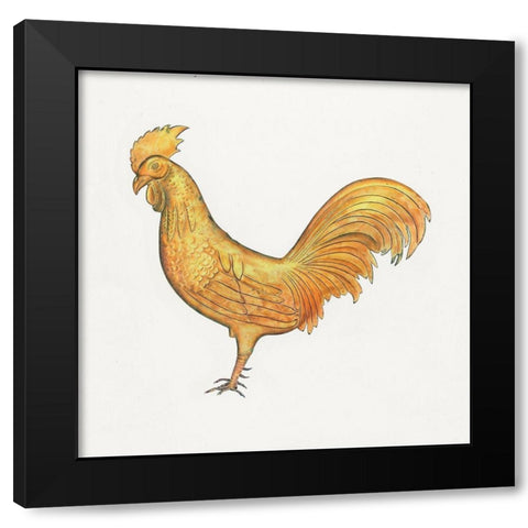 Cock Weather Vane  Black Modern Wood Framed Art Print with Double Matting by Chickens