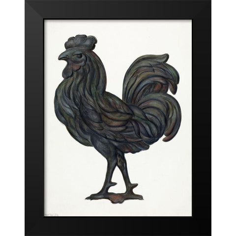 Rooster Weather Vane Black Modern Wood Framed Art Print by Hochstrasser, Walter