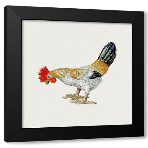 Toy Rooster Black Modern Wood Framed Art Print by Hunter, Lillian