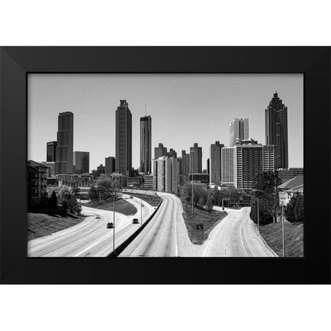 Atlanta-Georgia Black Modern Wood Framed Art Print by Georgia Picture Archive