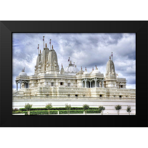 White Hindu Temple-Atlanta-Georgia II Black Modern Wood Framed Art Print by Georgia Picture Archive