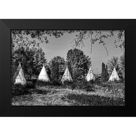 Wigwam Village-Horse Cave-Kentucky Black Modern Wood Framed Art Print by Margolies, John