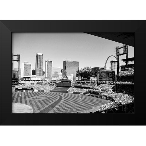 Busch Stadium-St Louis Missouri Black Modern Wood Framed Art Print by Missouri Picture Archive