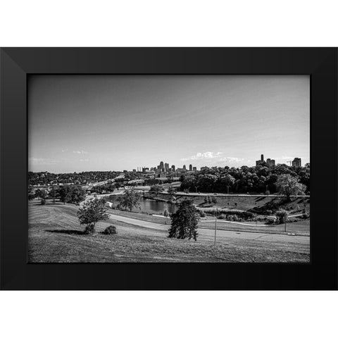 Kansas City-Missouri Black Modern Wood Framed Art Print by Missouri Picture Archive