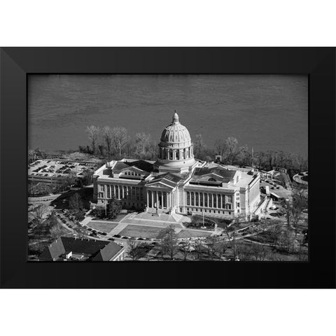 The Missouri State Capitol Black Modern Wood Framed Art Print by Missouri Picture Archive