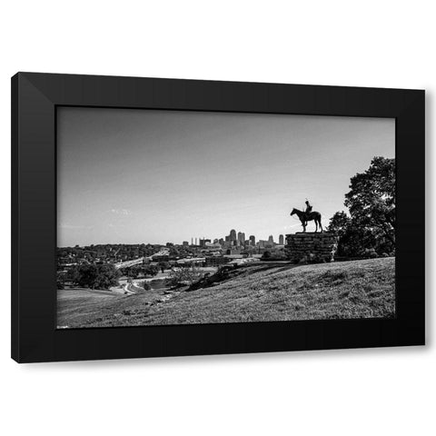 The Scout Statue-Kansas City-Missouri Black Modern Wood Framed Art Print with Double Matting by Missouri Picture Archive