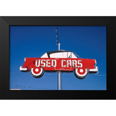 Vince Kolb Auto Sales Sign-Jefferson City-Missouri Black Modern Wood Framed Art Print by Margolies, John