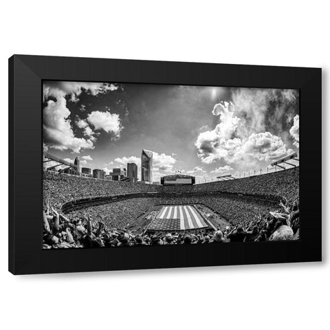 Carolina Panthers Military Appreciation Football Game Black Modern Wood Framed Art Print by South Carolina Picture Archive